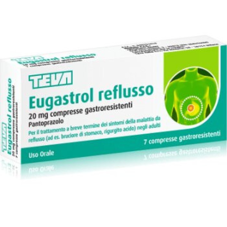 Eugastrol Reflusso 20mg Medicinale per Bruciore di Stomaco 7 Compresse - EUGASTROL REFLUSSO