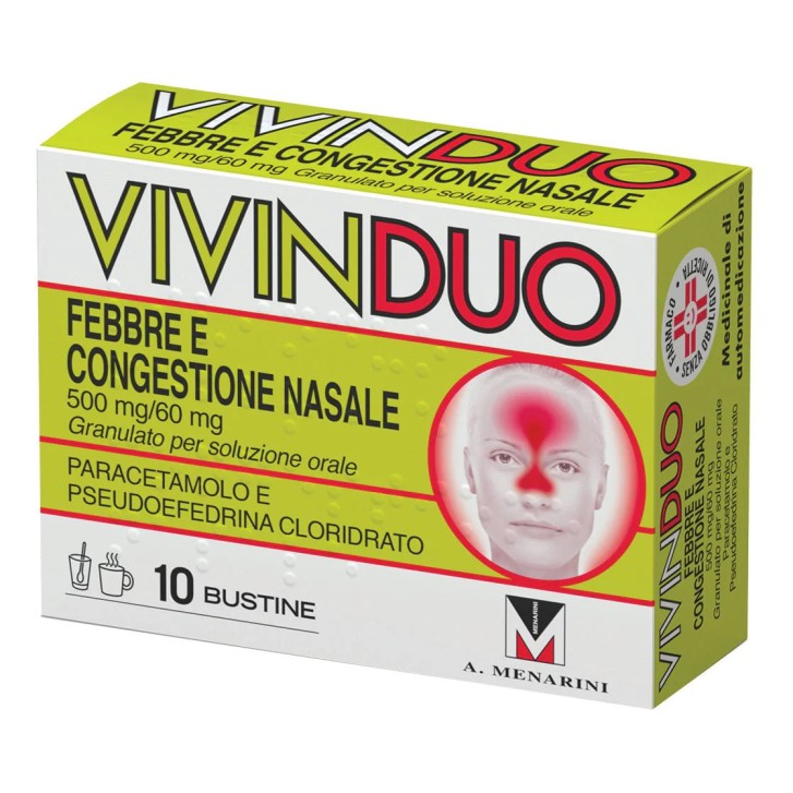 Vivinduo Febbre e Congestione Nasale 500mg/60mg Granulato 10 Bustine - Vivin