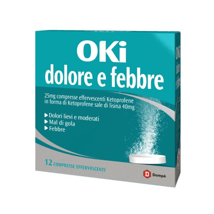 OKi Dolore e Febbre 25mg Farmaco per Dolore e Febbre 12 compresse - OKI