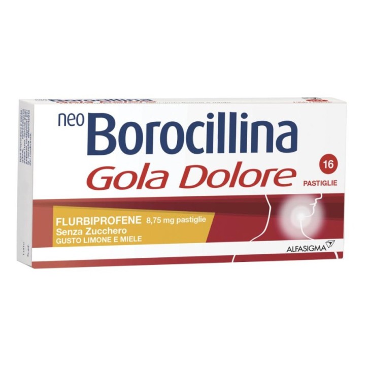 Neoborocillina Gola Dolore Pastiglie Limone Miele Senza Zucchero 16 Pastiglie - Neoborocillina