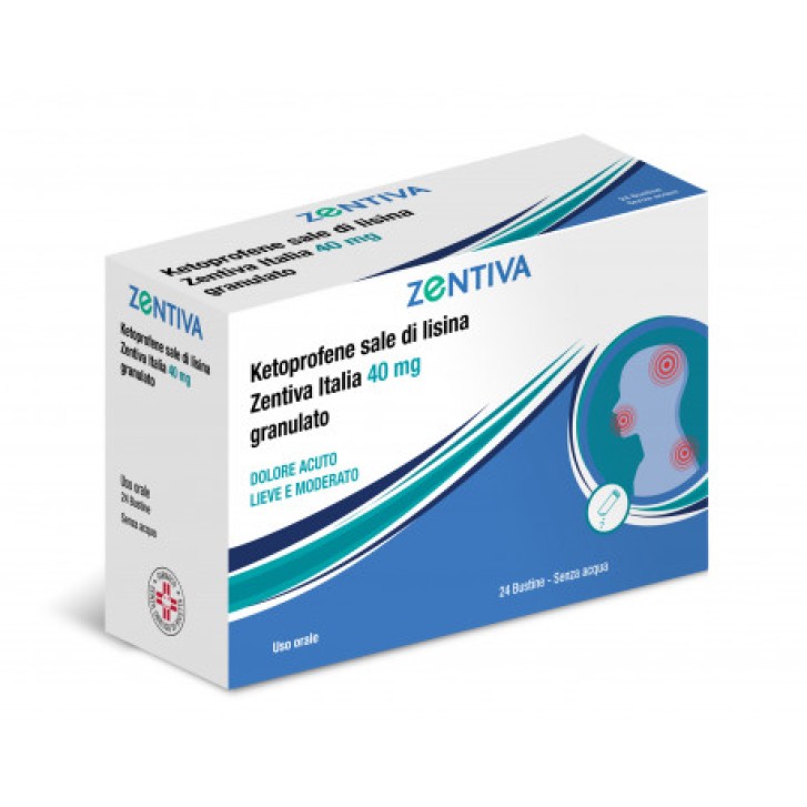 Ketoprofene Sale Lisina 40mg Granulato 24 Bustine - Zentiva