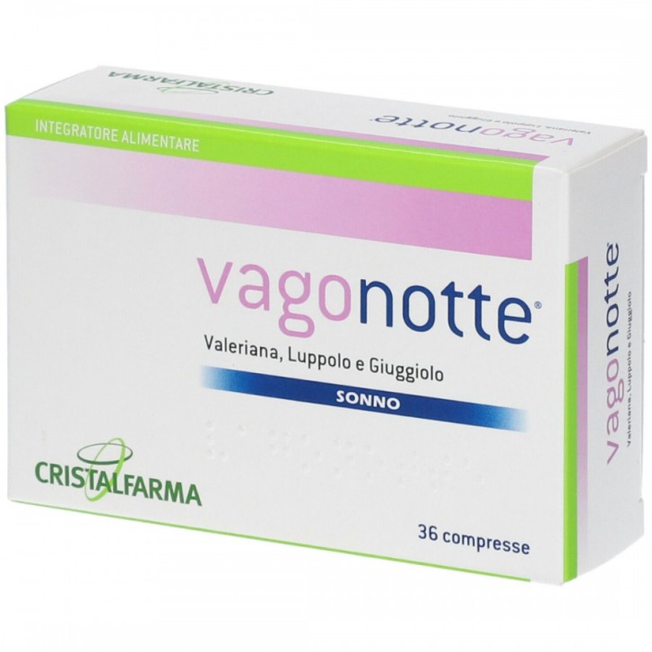 Vagonotte Integratore per Sonno Senza Glutine e Lattosio 36 Compresse - Cristalfarma