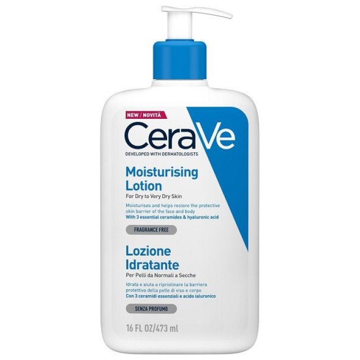 Cerave Lozione Idratante con 3 Ceramidi Essenziali e Acido Ialuronico 473ml - Cerave