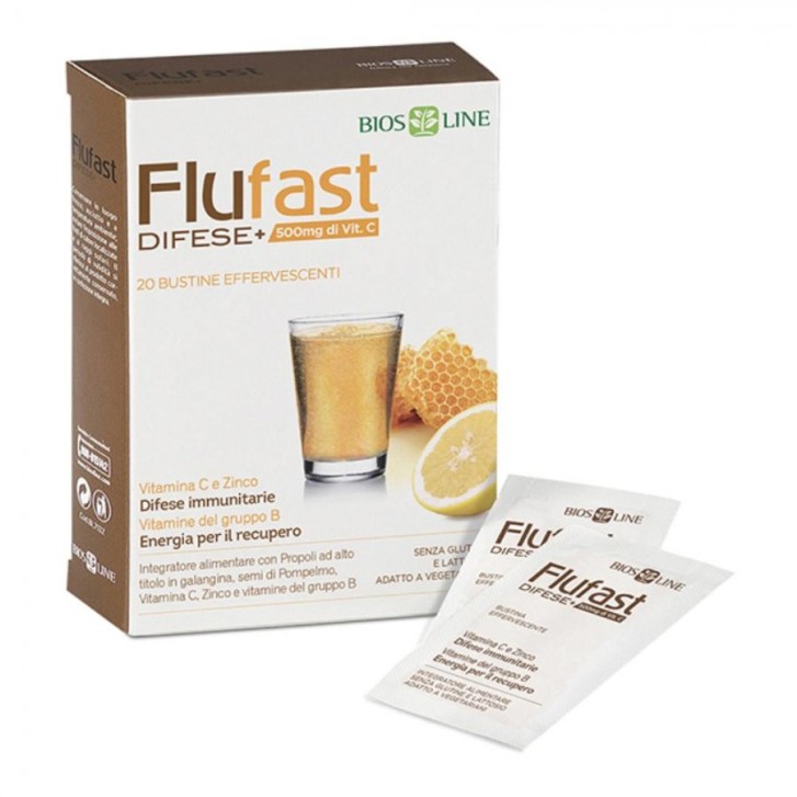 Flufast Difese+ Integratore Alimentare Propoli Vitamina C Zinco 20 Bustine - Apix