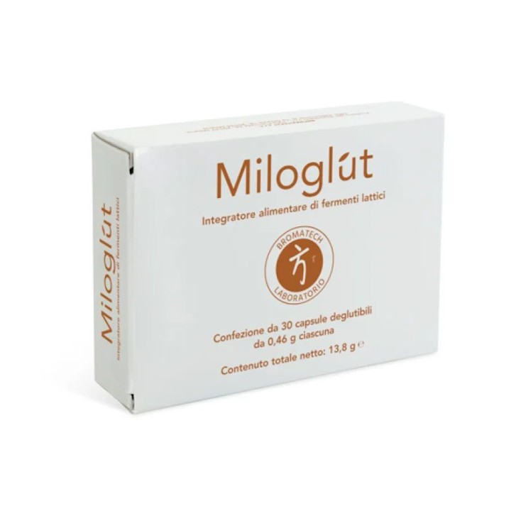 Miloglut Integratore Fermenti Lattici per Flora Intestinale 30 Capsule - Bromatech