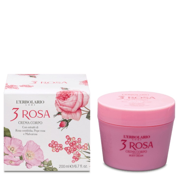 3 Rosa Crema Corpo Idratante Senza Siliconi e Parabeni 200ml - L\'ERBOLARIO