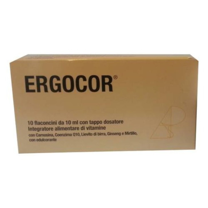Ergocor Integratore Con Coenzima Q10 e Vitamine 10 Flaconcini - Siar Pharma