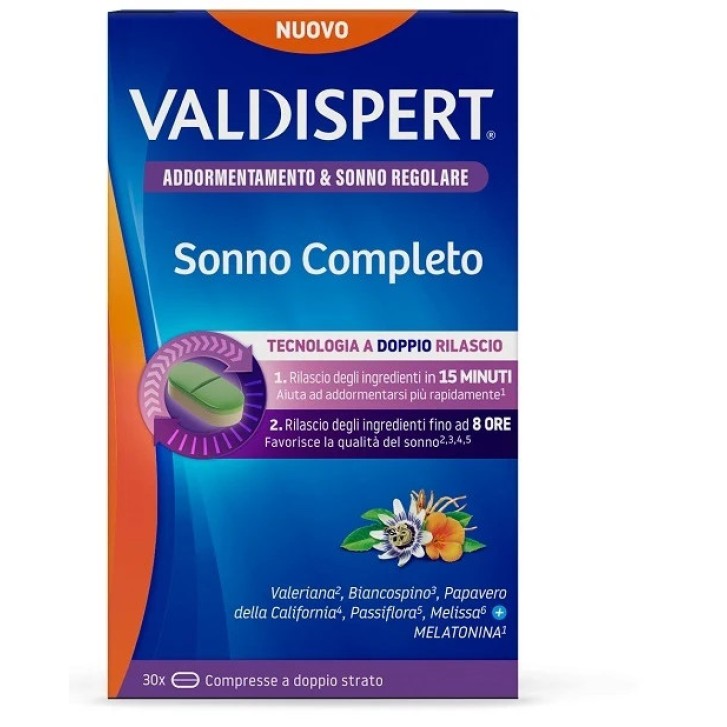 Valdispert Sonno Completo Integratore per il Sonno 30 Compresse - Valdispert