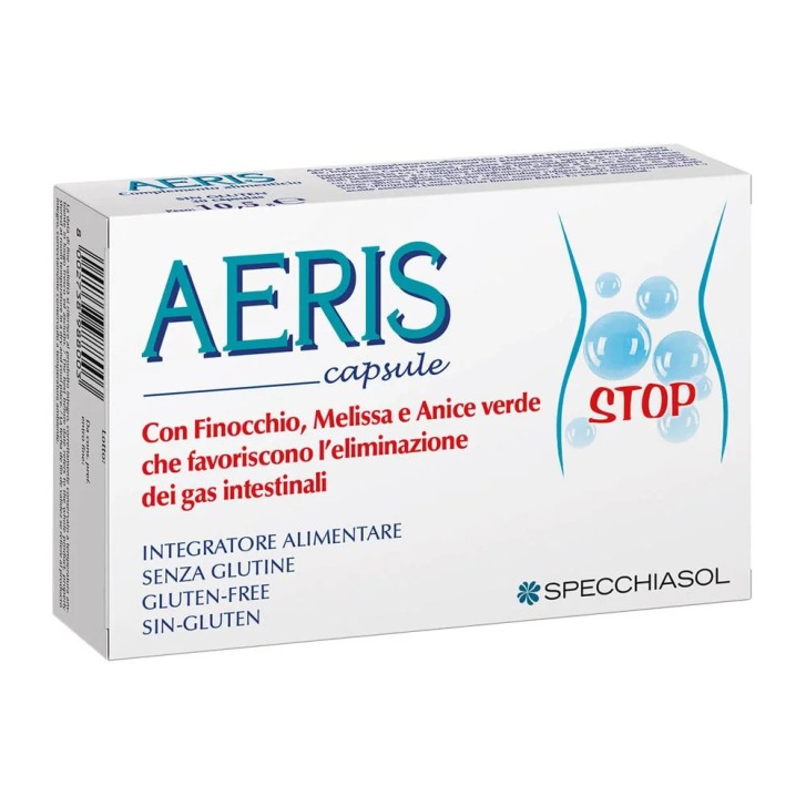 Aeris Capsule Integratore Alimentare per Eliminazione Gas 30 Capsule - Specchiasol