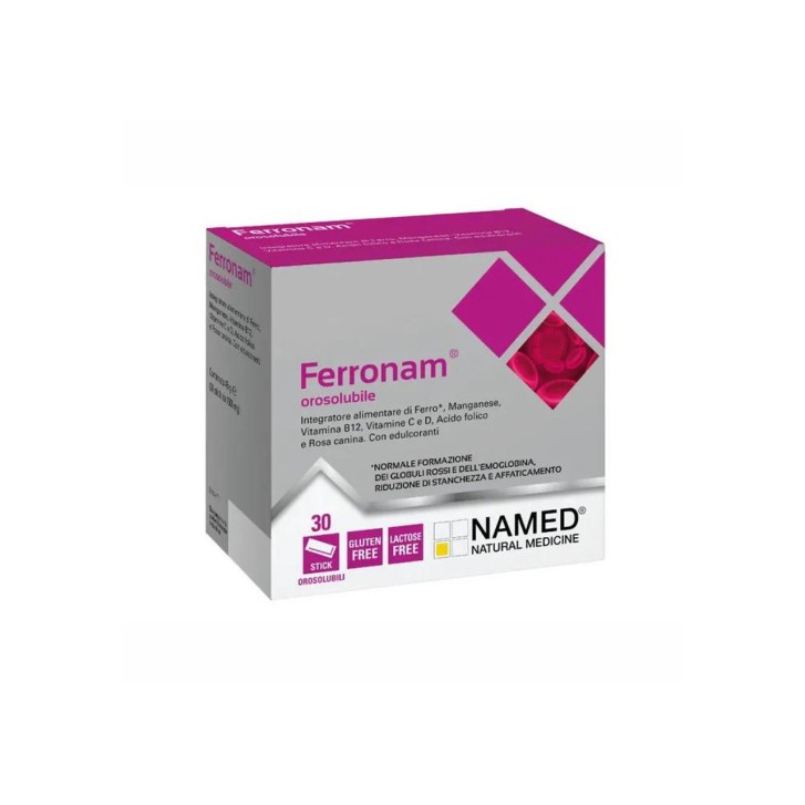 Ferronam Orosolubile Integratore di Ferro, Vitamine e Manganese - Named Ferronam Orosolubile Integratore di Ferro, Vitamine e Manganese - Named