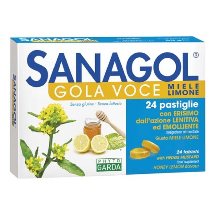 Sanagol Gola Voce Miele Limone 24 Caramelle - Phyto Garda