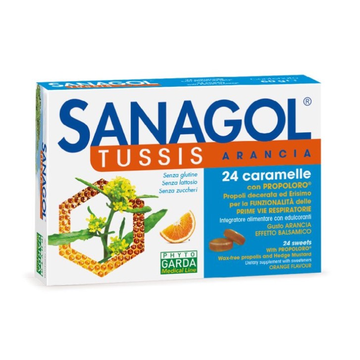 Sanagol Tussis Arancia Caramelle per Tosse 24 Pezzi - Named