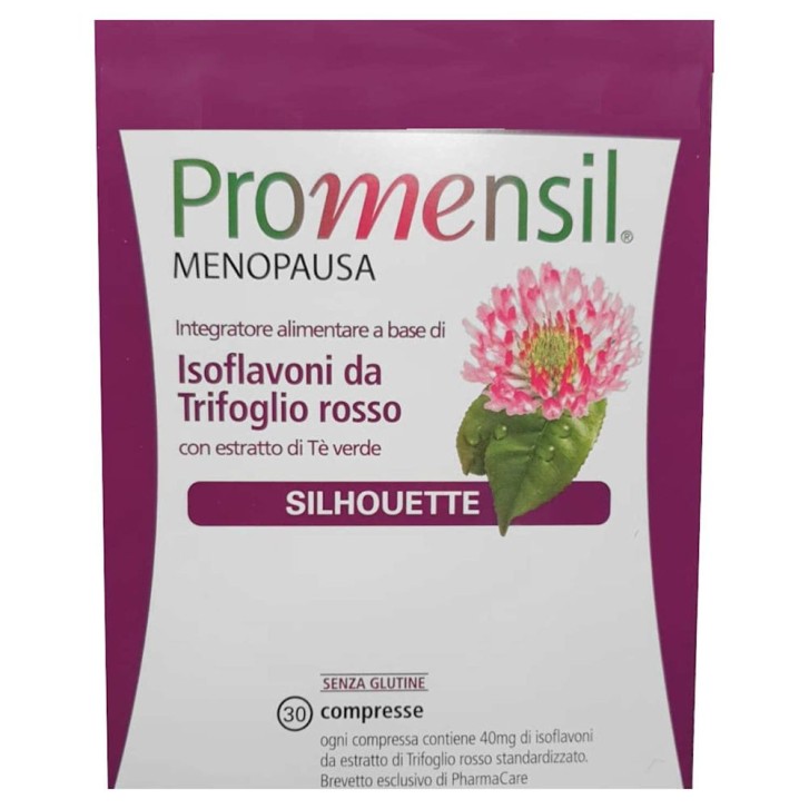 Menopausa Silhouette Integratore Trifoglio Rosso e Tè Verde 30 Compresse - Promensil Menopausa Silhouette Integratore Trifoglio Rosso e Tè Verde 30 Compresse - Promensil
