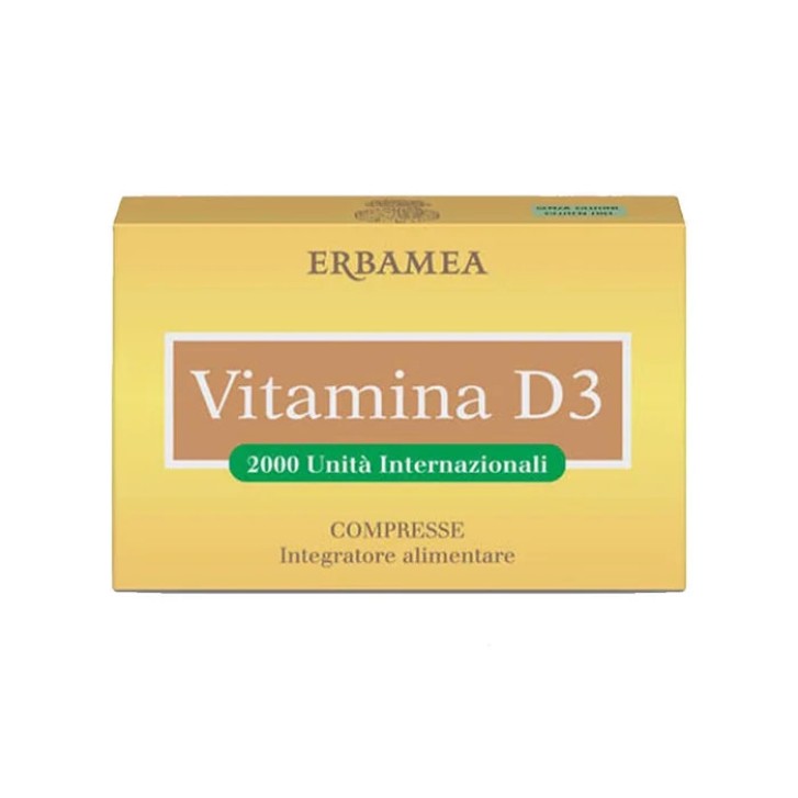 Vitamina D3 Integratore per Ossa e Denti 90 Compresse - Erbamea Vitamina D3 Integratore per Ossa e Denti 90 Compresse - Erbamea