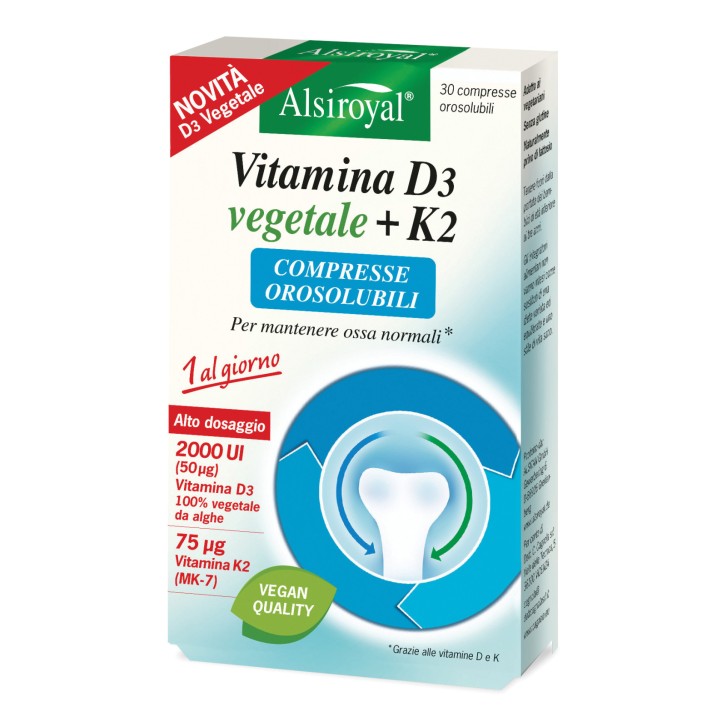 Vitamina D3 K2 Integratore Orosolubile 30 Compresse - Alsitan