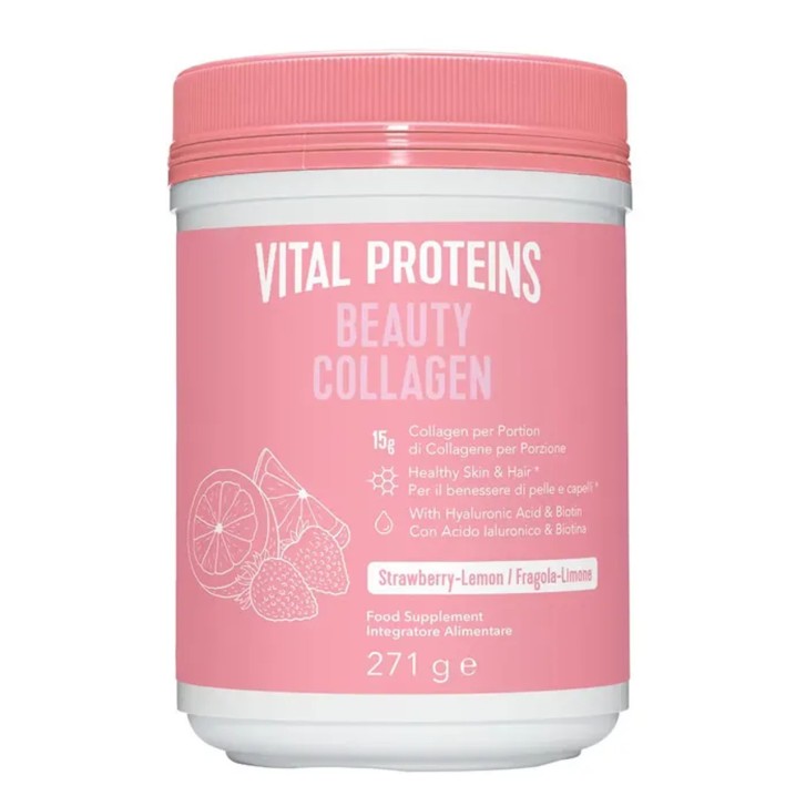 Vital Proteins Beauty Collagen Integratore Pelle e Capelli Gusto Fragola e Limone 271g - Nestle