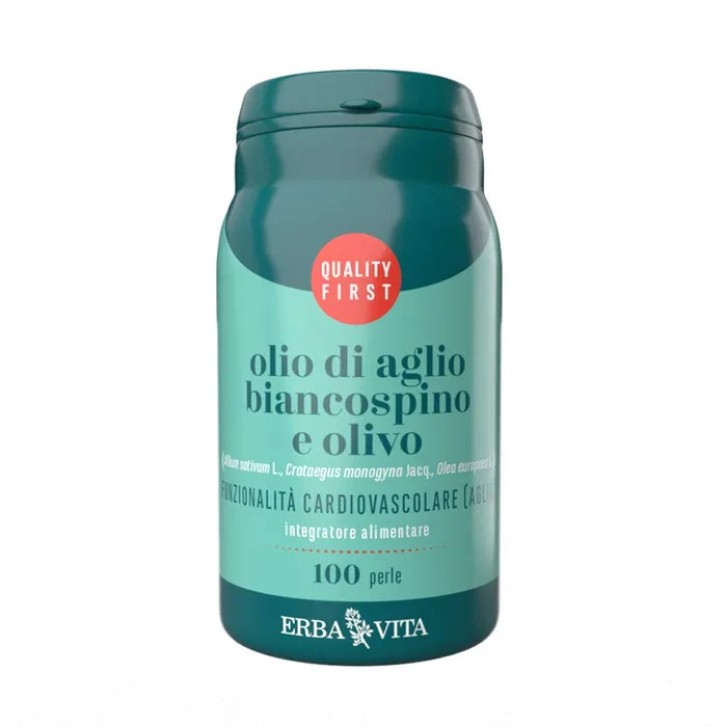 Olio Aglio Biancospino Olivo Integratore Cardiovascolare - Erba Vita