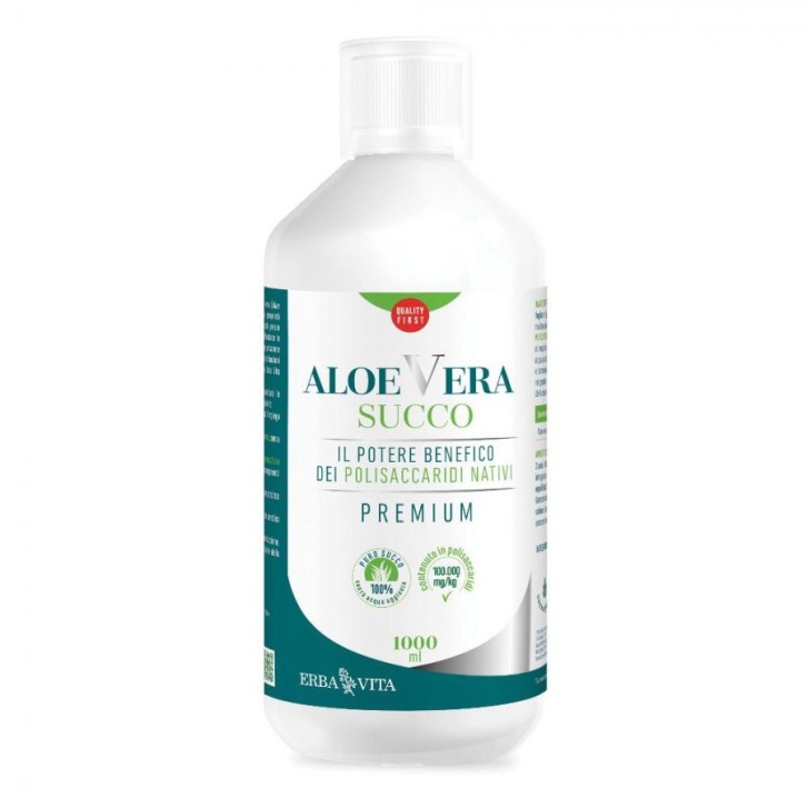 Aloe Vera Succo Premium Integratore 1000ml - Erba Vita Aloe Vera Succo Premium Integratore 1000ml - Erba Vita
