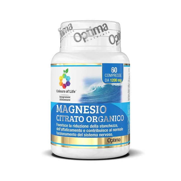 Magnesio Citrato Integratore per Stanchezza 60 Compresse - Colours of Life Magnesio Citrato Integratore per Stanchezza 60 Compresse - Colours of Life