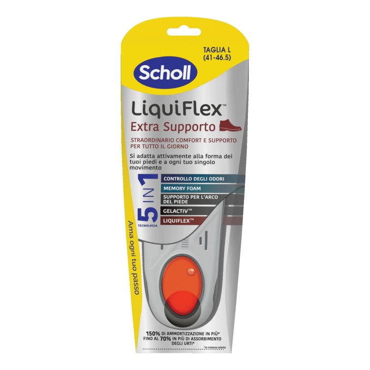 Scholl LiquiFlex Extra Supporto Solette Taglia Large - Scholl Scholl LiquiFlex Extra Supporto Solette Taglia Large - Scholl