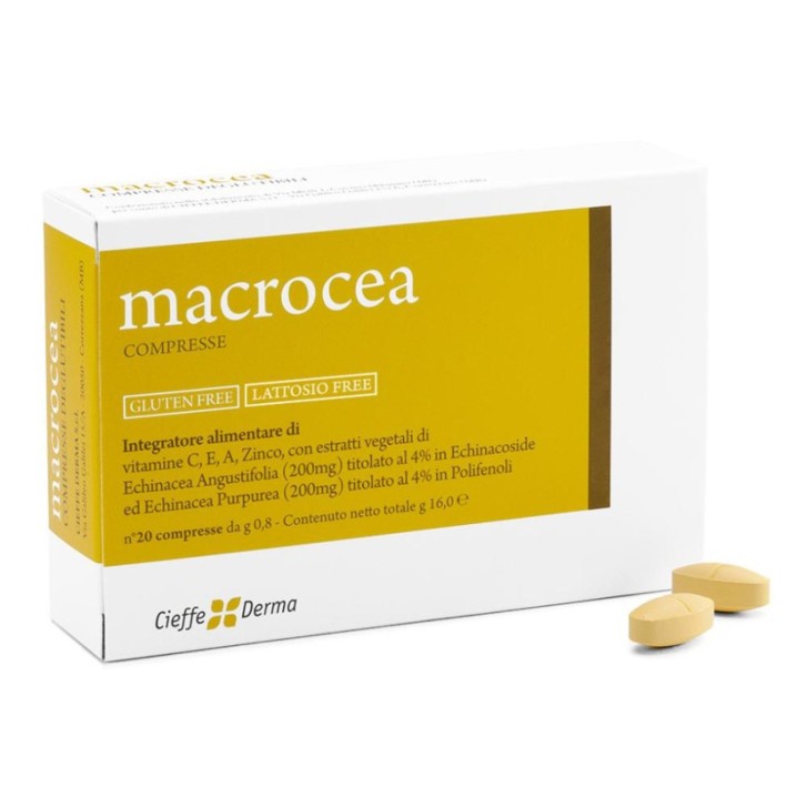 Macrocea Integratore per Difese Immunitarie 20 Compresse Deglutibili - Cieffe Derma Macrocea Integratore per Difese Immunitarie 20 Compresse Deglutibili - Cieffe Derma