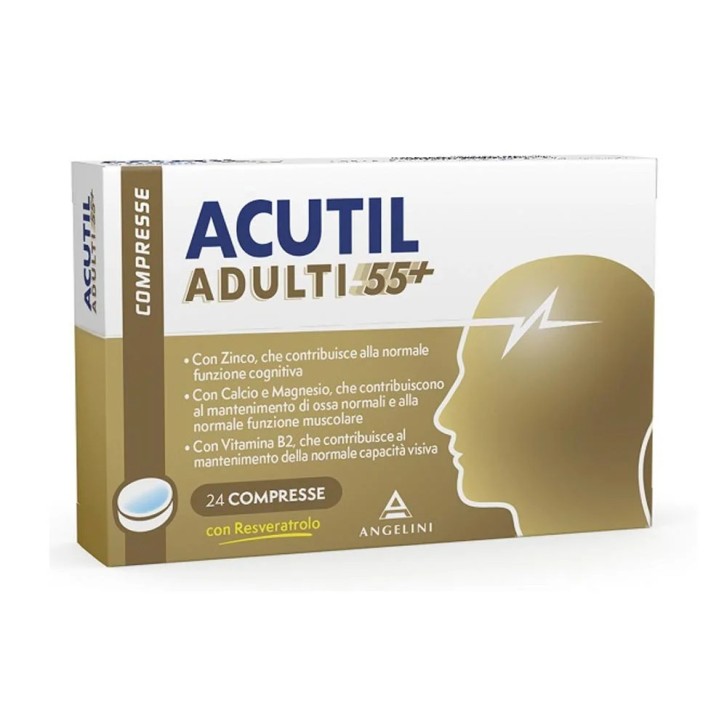 Acutil Adulti 55+ Integratore Alimentare per Mente Ossa e Muscoli - 24 Compresse - Acutil Acutil Adulti 55+ Integratore Alimentare per Mente Ossa e Muscoli - 24 Compresse - Acutil