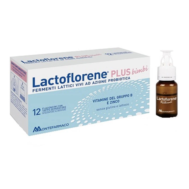 Lactoflorene Plus Bimbi Integratore Alimentare per l\'equilibrio della flora batterica - 12 Flaconcini