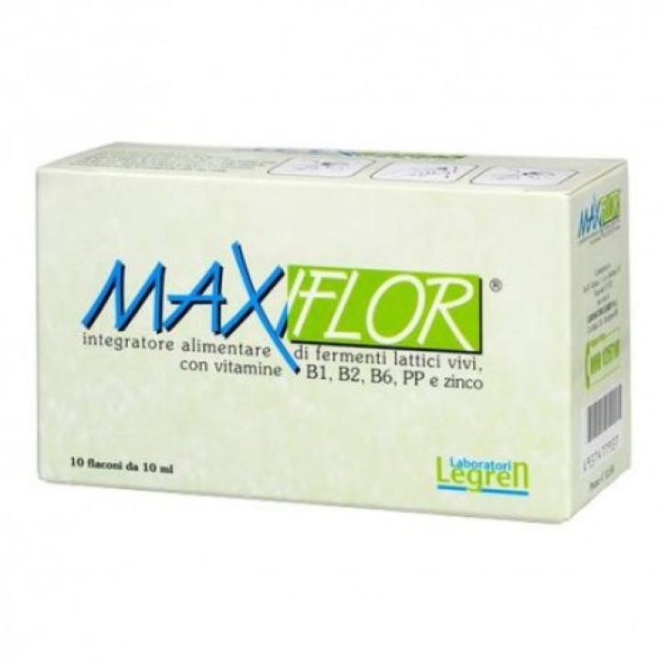 Maxiflor Integratore Alimentare Fermenti Lattici 10 Flaconcini 10ml - Laboratori Legren