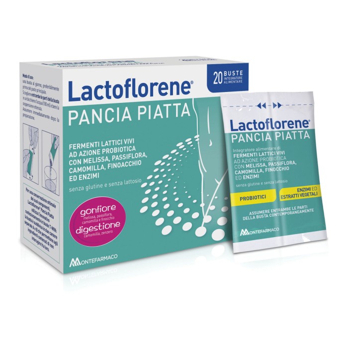 Lactoflorene Pancia Piatta Integratore per Gonfiore Pancia 20 Bustine - Lactoflorene