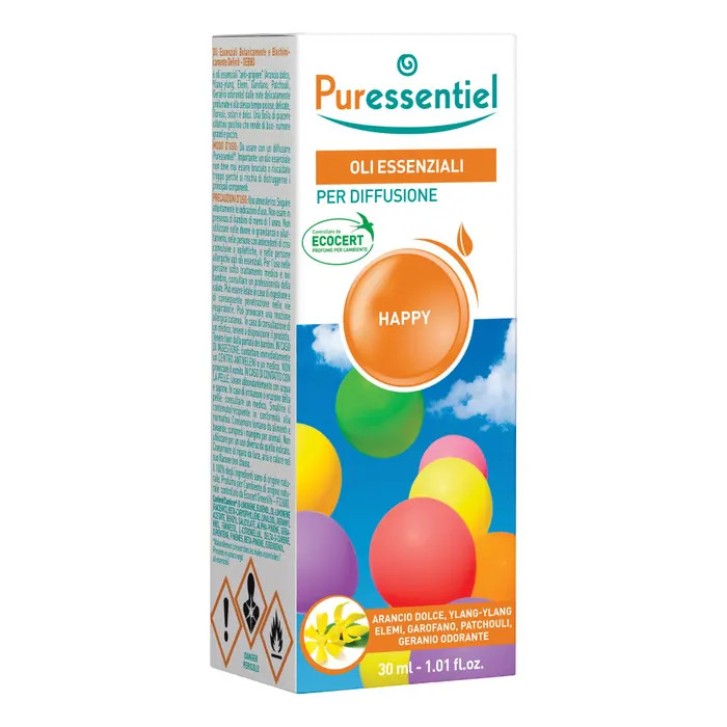 Miscela Oli Essenziali Happy Eco 30ml - Puressentiel Miscela Oli Essenziali Happy Eco 30ml - Puressentiel
