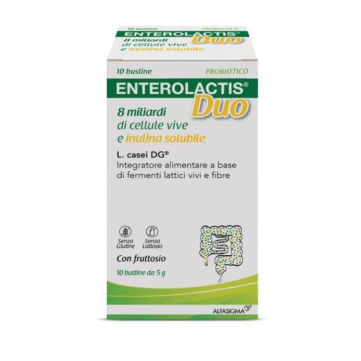 Enterolactis Duo Integratore Fermenti Lattici Vivi con Inulina 10 Bustine - Enterolactis Enterolactis Duo Integratore Fermenti Lattici Vivi con Inulina 10 Bustine - Enterolactis