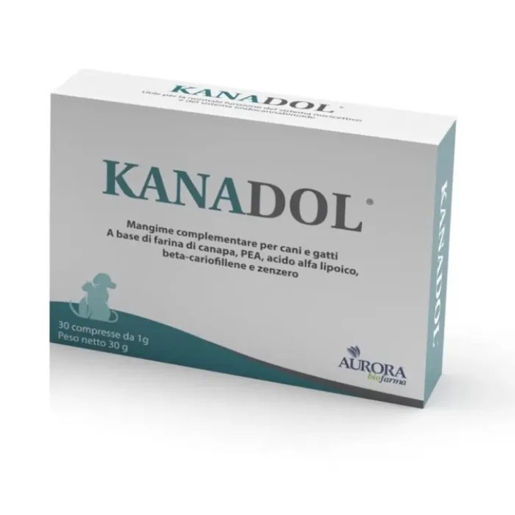 Kanadol Mangime Complementare Cani e Gatti Supporto Nocicettivo 30 Compresse - Aurora Biofarma