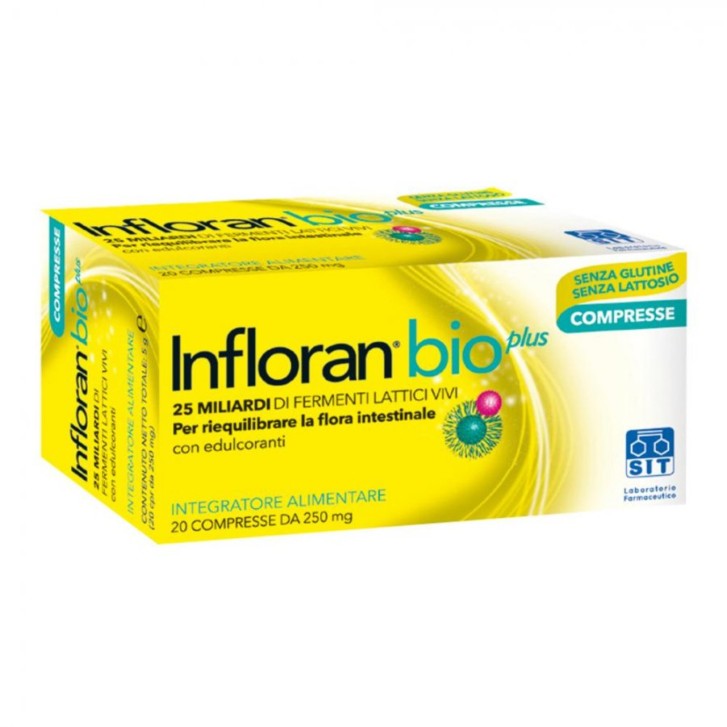 Infloran Bio Plus Integratore per Flora Intestinale 20 Compresse - Infloran