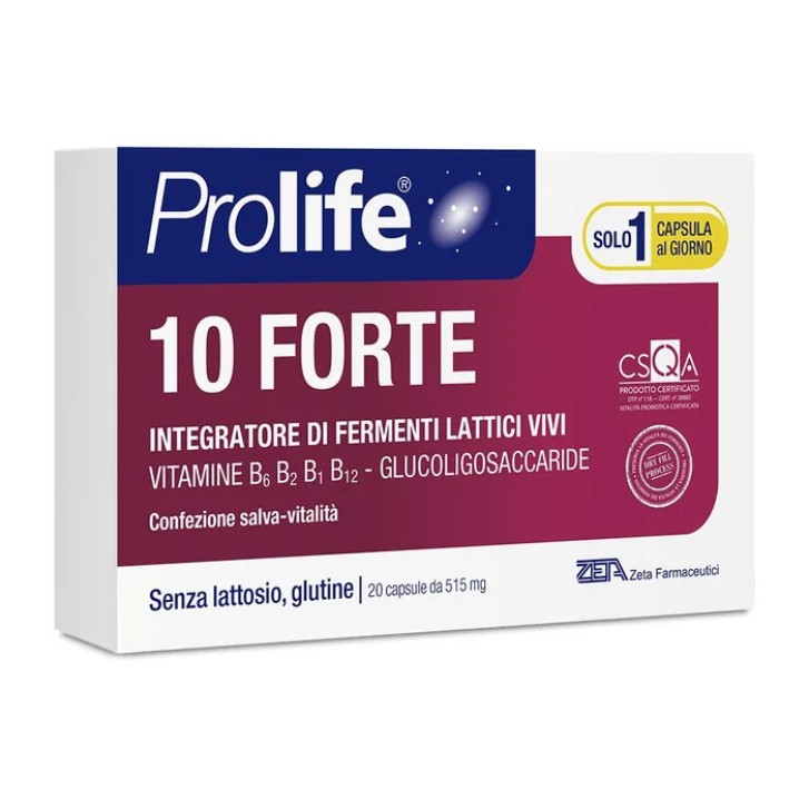 Prolife 10 Forte Integratore Fermenti Lattici Vivi e Vitamine - 20 Capsule - Prolife Prolife 10 Forte Integratore Fermenti Lattici Vivi e Vitamine - 20 Capsule - Prolife