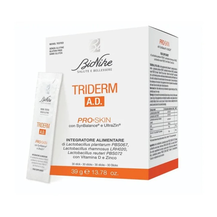 Triderm Ad Pro Skin Integratore Riequilibrante per la Pelle 30 Stick - Bionike
