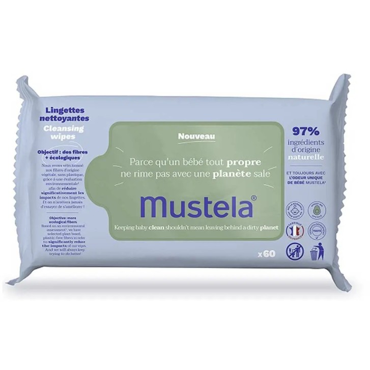 Salviette Detergenti Avocado Bio 60 Pezzi - Mustela
