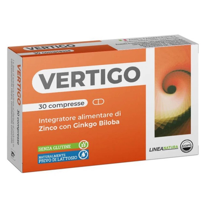 Vertigo Integratore Alimentare Zinco con Ginkgo Biloba 30 Compresse - Agips Farmaceutici