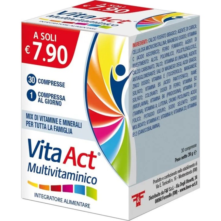 Vita Act Multivitaminico Integratore, 30 Compresse - F&F