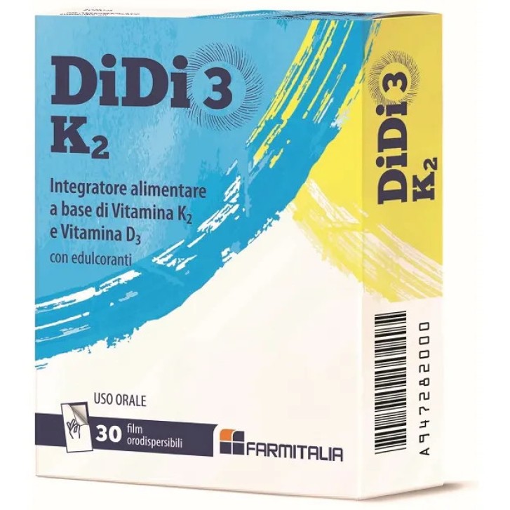 Didi3 K2 Integratore Vitamina D per Ossa 30 Film Orodispersibili - Farmitalia