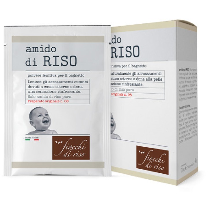 Amido di Riso Fiocchi di Riso Lenitivo in Polvere per Bagnetto Bimbi 100 g - Fiocchi Di Riso