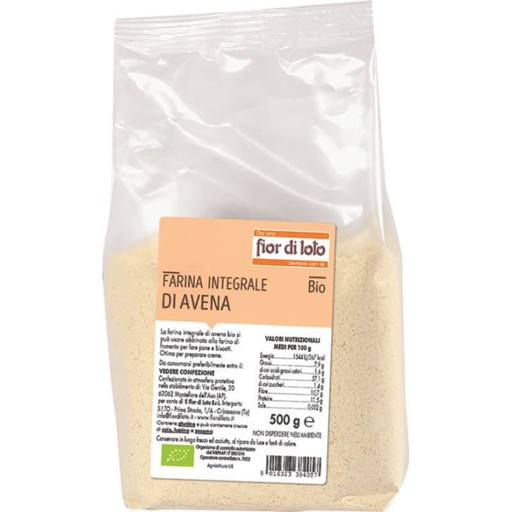 Farina Avena Integrale Biologica 500g - Fior Di Loto