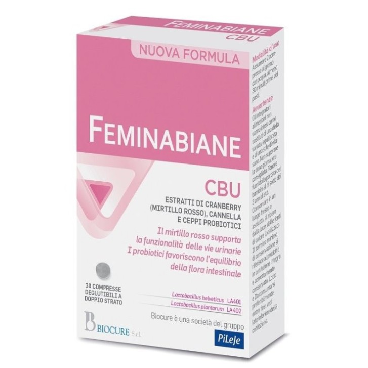 Feminabiane CBU Integratore Vie Urinarie e Flora Intestinale 30 Compresse - Biocure Feminabiane CBU Integratore Vie Urinarie e Flora Intestinale 30 Compresse - Biocure