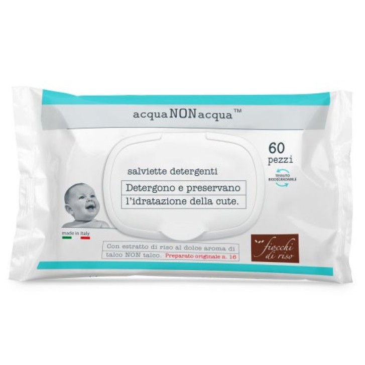 Fiocchi Di Riso Salviette Detergenti Acqua Non Acqua 60 Pezzi - Fiocchi Di Riso