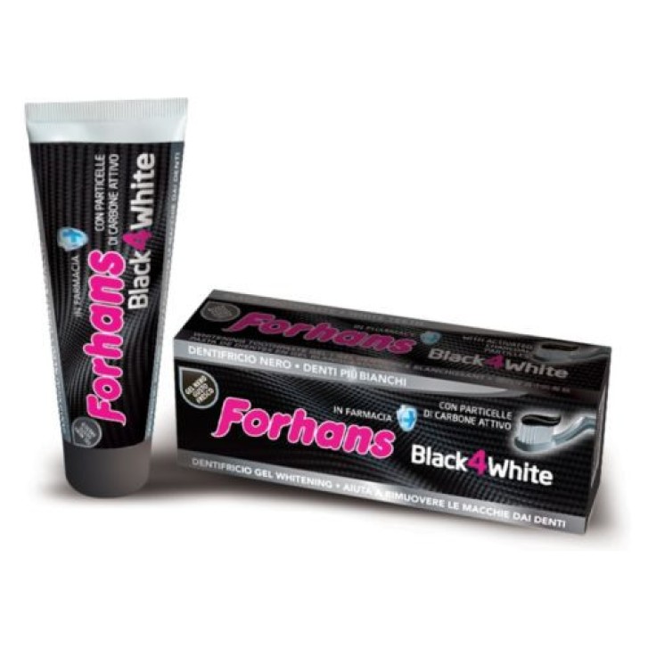 Forhans Gel Dentifricio Black4White Sbiancante 75ml - Forhans