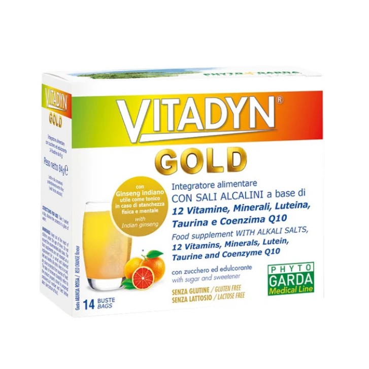Vitadyn Gold Integratore Alimentare con Vitamine e Minerali - 14 Bustine - Vitadyn Vitadyn Gold Integratore Alimentare con Vitamine e Minerali - 14 Bustine - Vitadyn