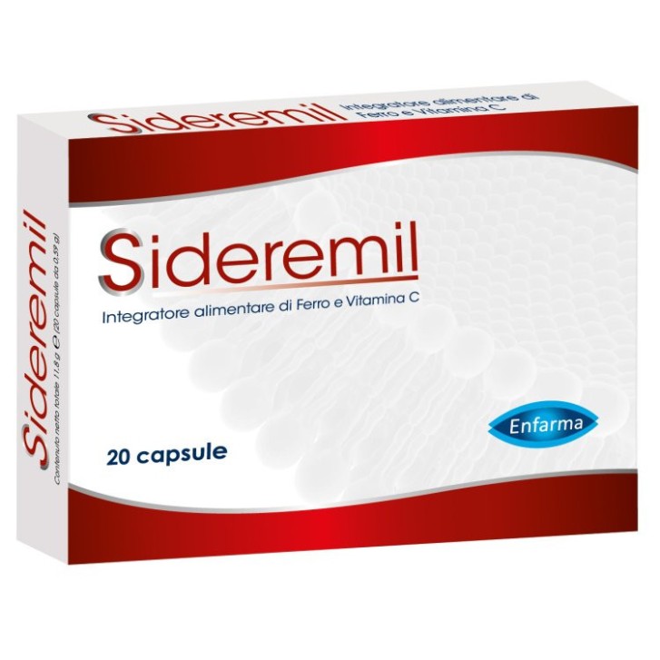 Sideremil Integratore di Ferro e Vitamina C 20 Capsule - Enfarma