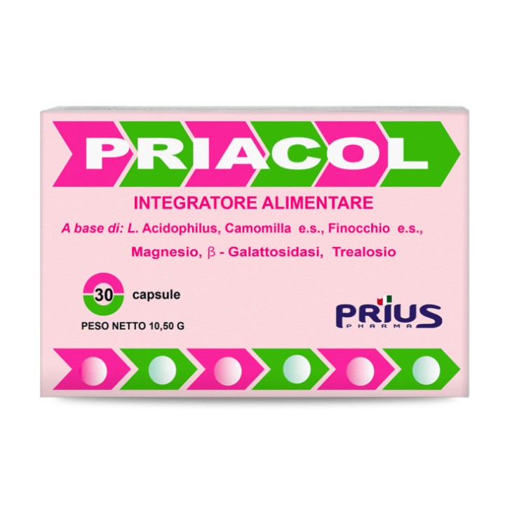 Priacol Integratore Digestivo e Regolarità Intestinale 30 Capsule - Prius Pharma