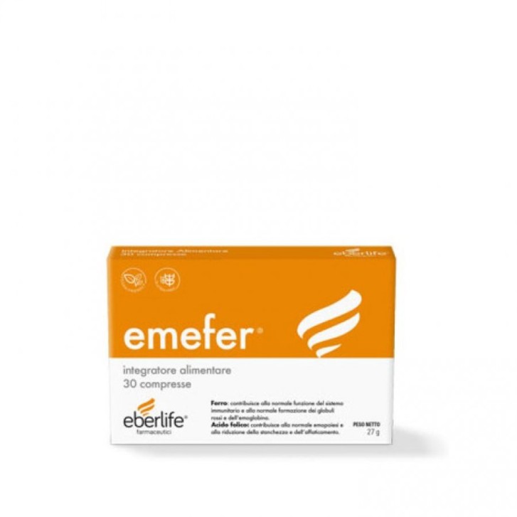 Emefer Integratore Alimentare Anemia Sideropenia Stanchezza 30 Compresse - Eberlife