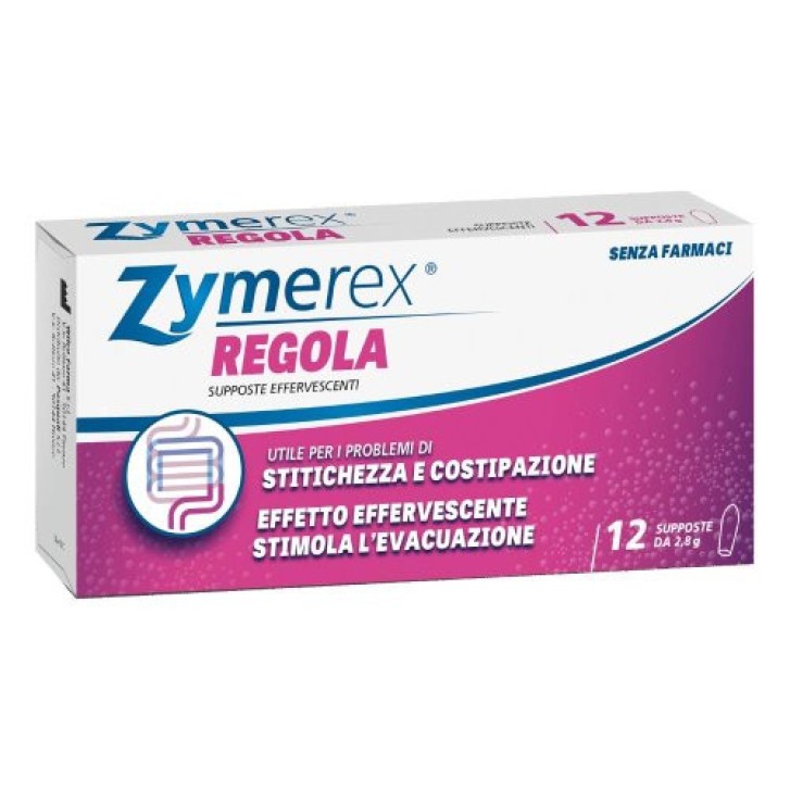 Zymerex Regola Supposte Effervescenti per Stitichezza 12 pezzi - Zymerex Zymerex Regola Supposte Effervescenti per Stitichezza 12 pezzi - Zymerex