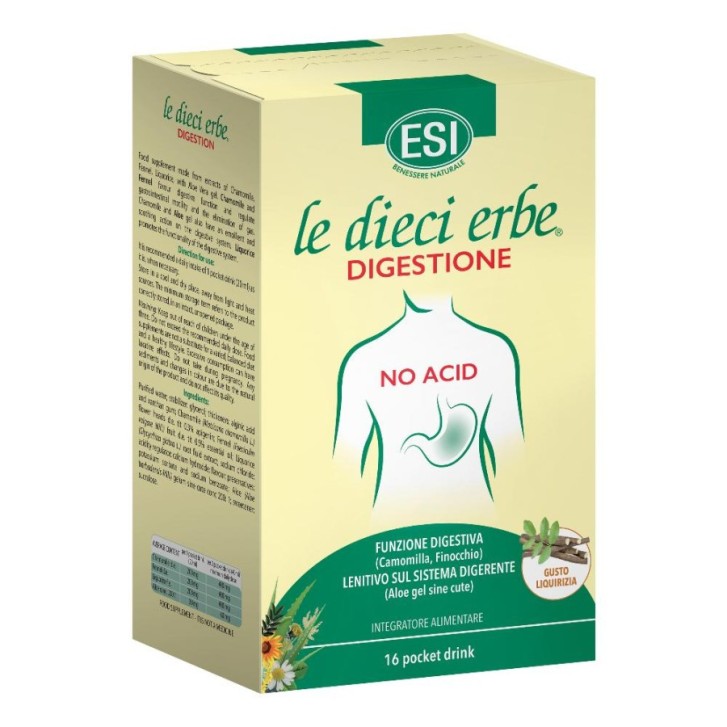 Le Dieci Erbe Esi Digestione Integratore Alimentare Stick 16 Pocket Drink - ESI